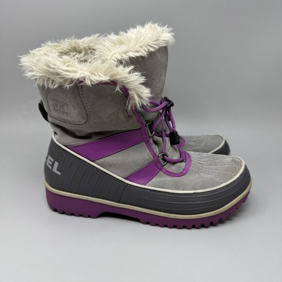 Sorel Shoes - Sorel Womens Tivoli II Gray Leather Round Toe Lace Up Ankle Snow Boots Size 7